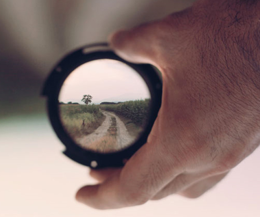 Landschap door een lens