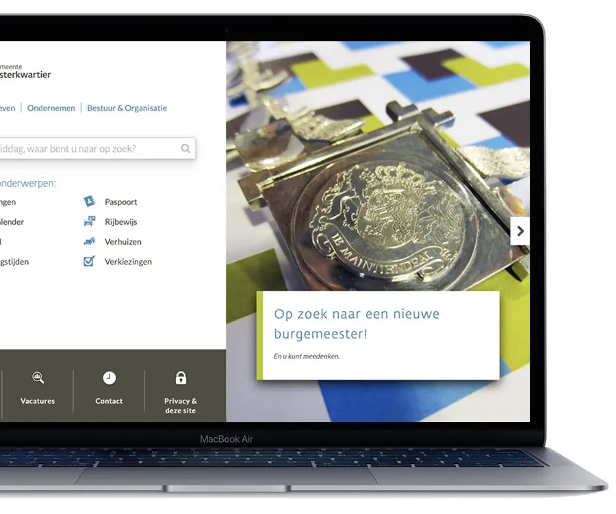 Laptop met website gemeente Westerkwartier